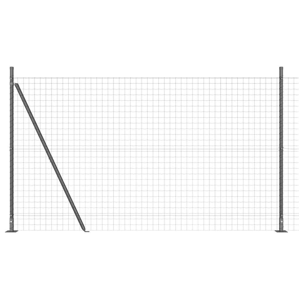 Vidaxl hek met paal grijs 1,4 x 10 m staal en pvc