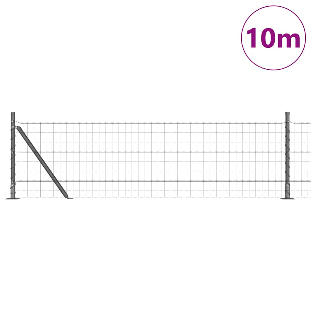 Vidaxl hek met paal grijs 0,4 x 10 m staal en pvc