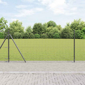 Vidaxl euro-hek met betonnen voetstuk 10 x 1 m pvc-coated staal grijs