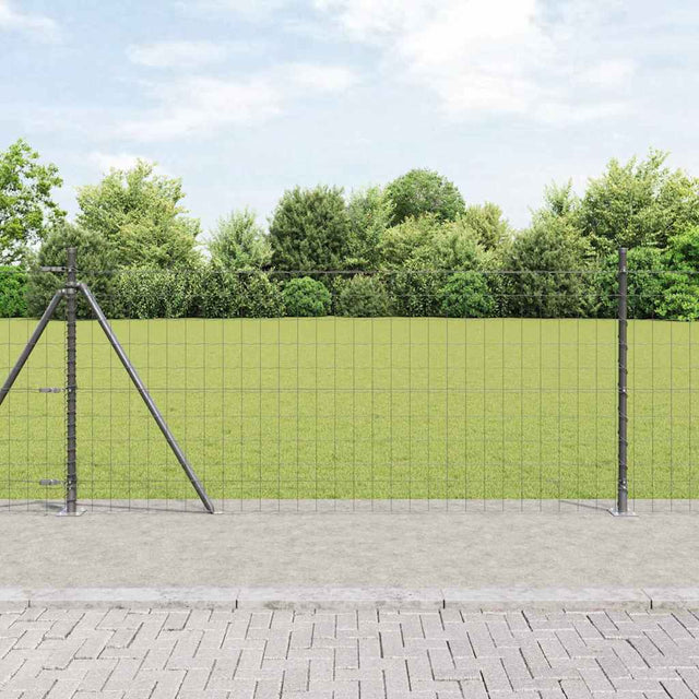 Vidaxl euro-hek met betonnen voetstuk 10 x 1 m pvc-coated staal grijs