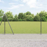 Vidaxl hek met paal grijs 1,2 x 10 m staal en pvc