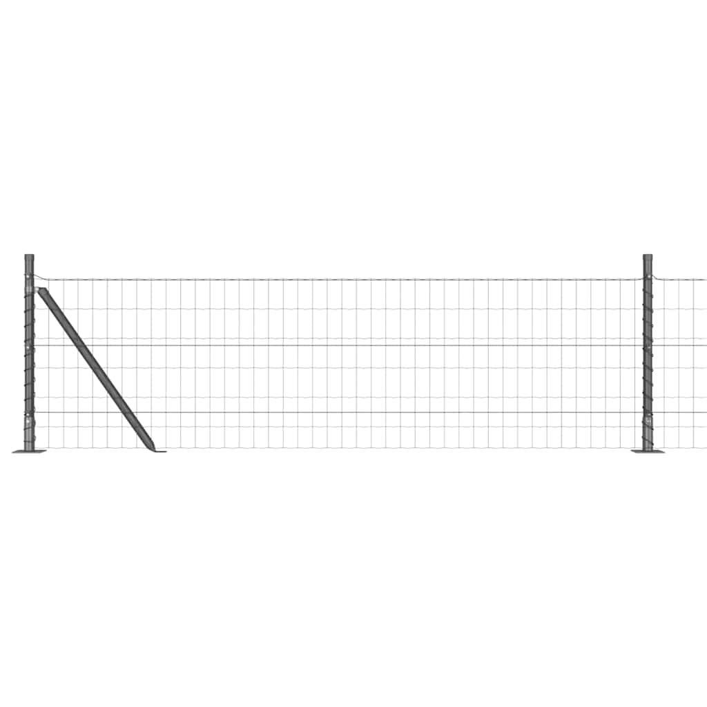 Vidaxl hek met paal grijs 0,4 x 25 m staal en pvc