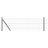 Vidaxl hek met paal grijs 0,4 x 25 m staal en pvc