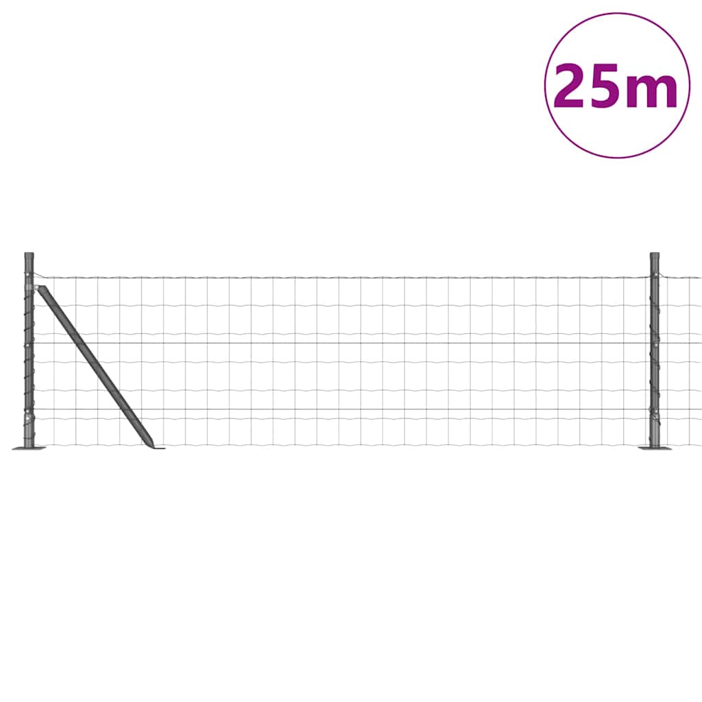 Vidaxl hek met paal grijs 0,4 x 25 m staal en pvc