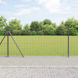 Vidaxl hek met paal grijs 0,8 x 25 m staal