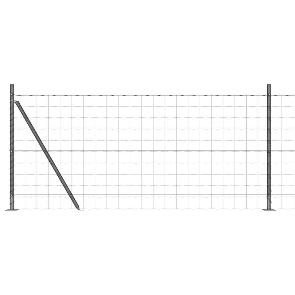 Vidaxl hek met paal grijs 0,8 x 25 m staal