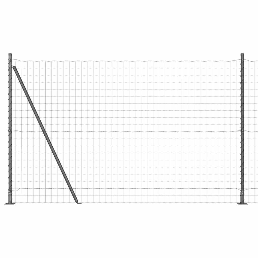 Vidaxl hek met paal grijs 1,4 x 10 m staal en pvc