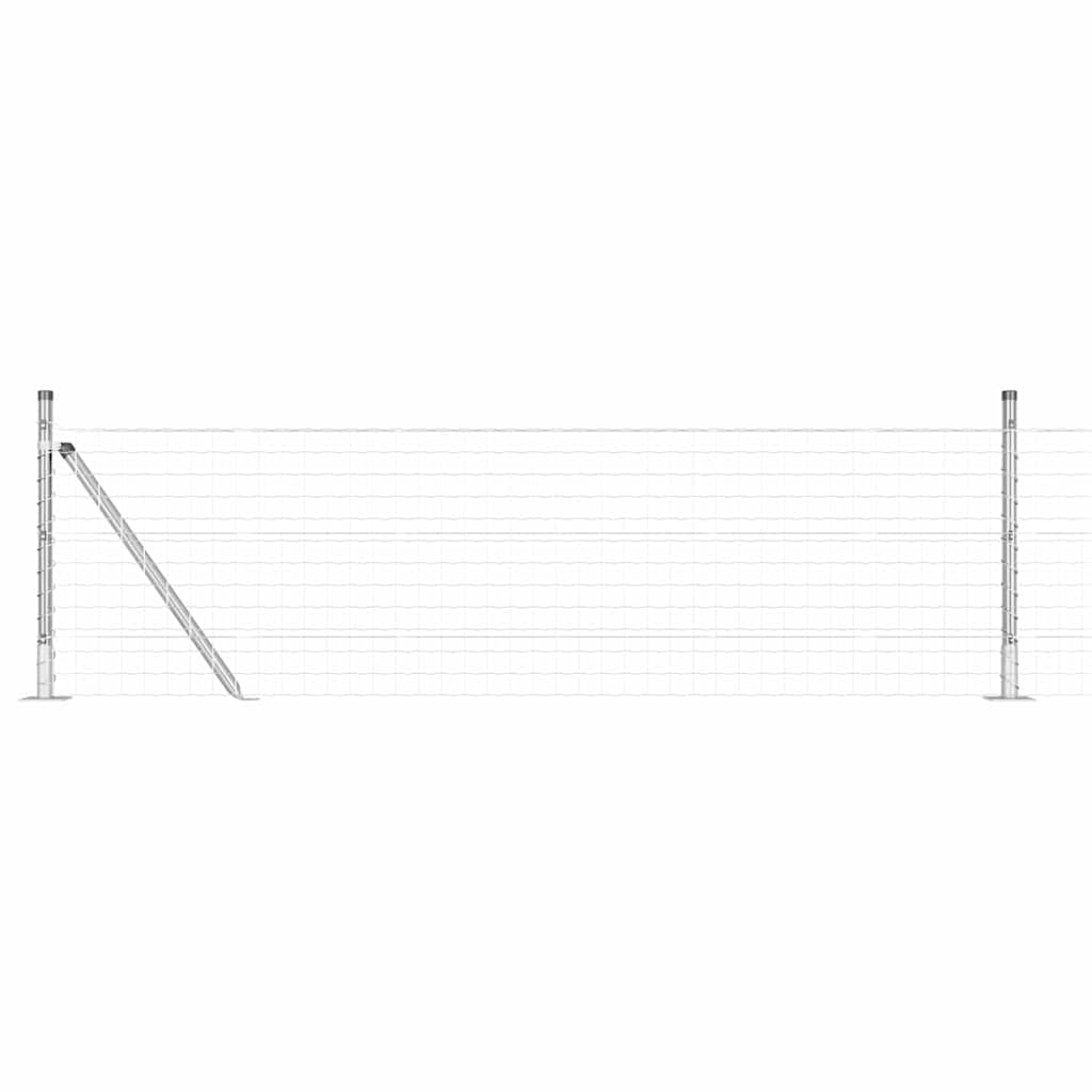 Vidaxl hek met paal zilver 0,6 x 10 m staal