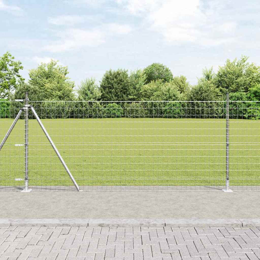 Vidaxl hek met paal zilver 1 x 10 m staal