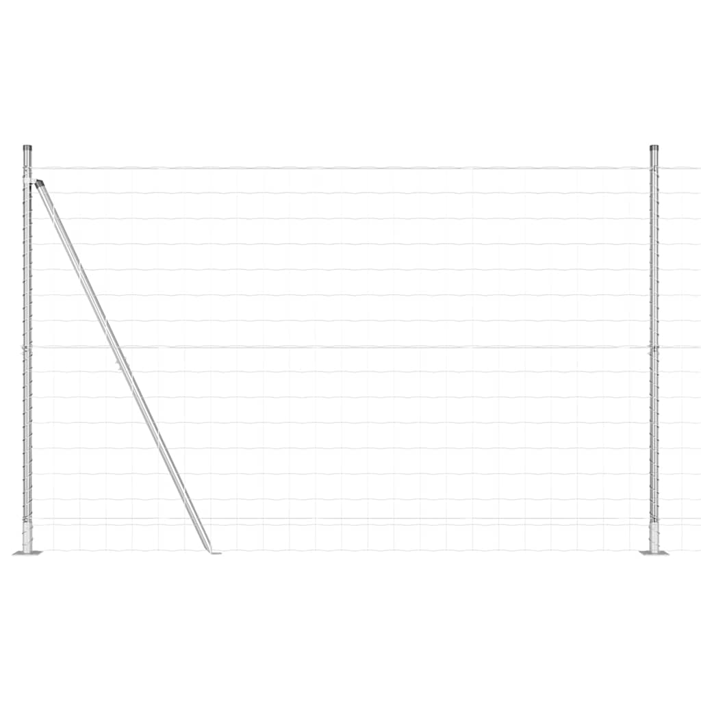 Vidaxl hek met paal zilver 1,5 x 10 m staal