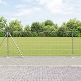 Vidaxl gelast draadhek met betonnen basis 25 x 1 m zilverkleurig mesh