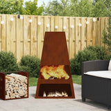 Vidaxl vuurkorf bruin 60 x 35 x 100 cm cortenstaal