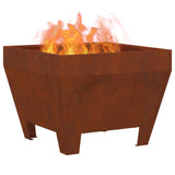 Vidaxl vuurkorf bruin 50 x 50 x 38 cm cortenstaal