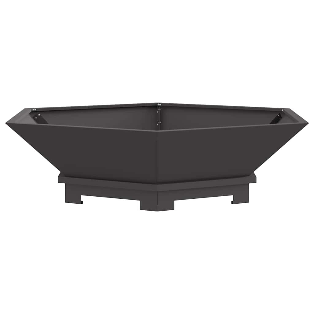 Vidaxl vuurkom zwart 100 x 100 x 28 cm weervast staal