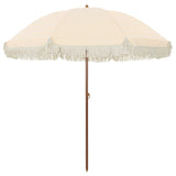 Vidaxl strandparasol geel en wit 205 x 205 x 210 cm polyester en staal