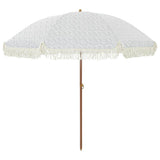 Vidaxl strandparasol grijs en wit 205 x 205 x 210 cm