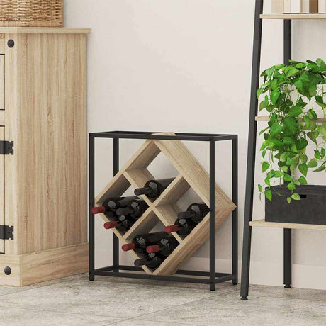 Vidaxl wijnrek 16 flessen bewerkt hout sonoma eiken