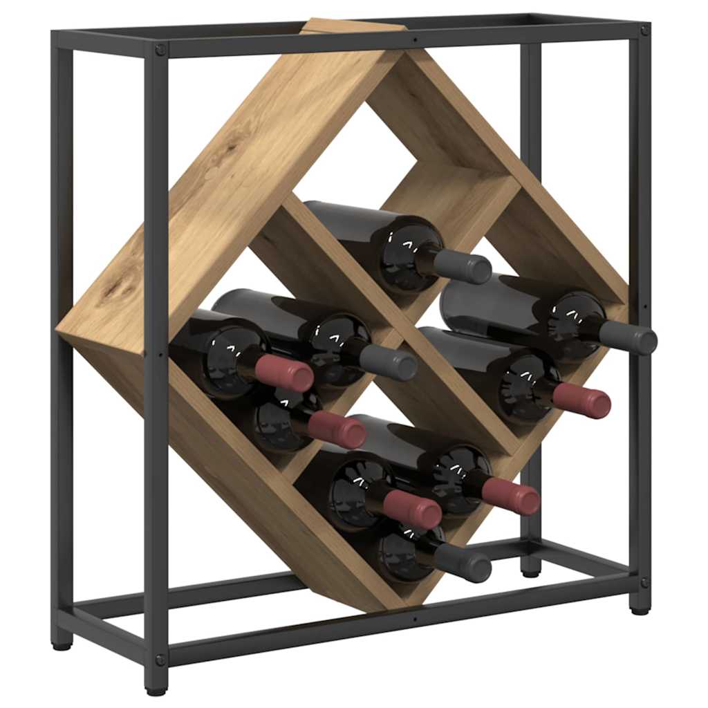 Vidaxl wijnrek 16 flessen bewerkt hout artisan eiken