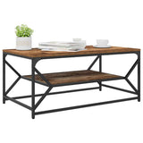 Vidaxl salontafel oud hout 90 x 50 x 40 cm engineered hout en staal