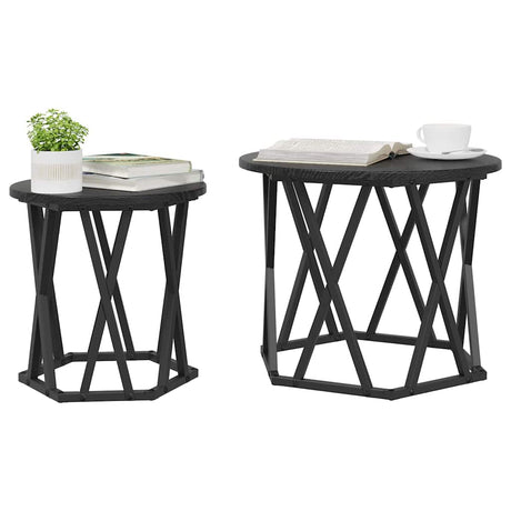 Vidaxl bijzettafel 2 st zwart eiken 50 x 50 x 40 cm