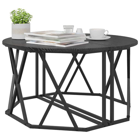 Vidaxl salontafel zwart eiken 80 x 80 x 42 cm engineered hout en staal