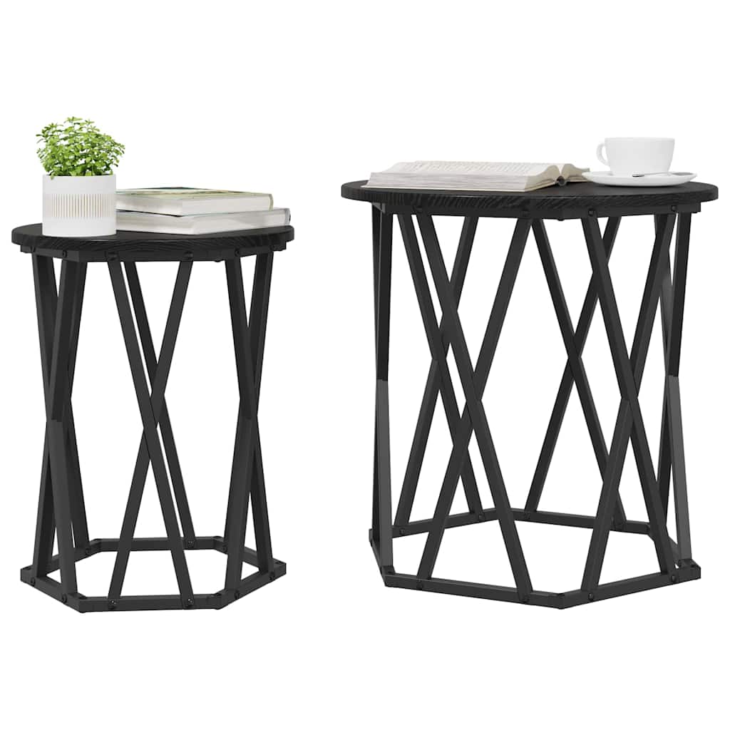 Vidaxl salontafel 2 st zwart eiken 50 x 50 x 50 cm