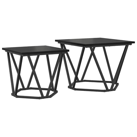 Vidaxl bijzettafelset 2 st zwart eiken 50 x 50 x 40 cm