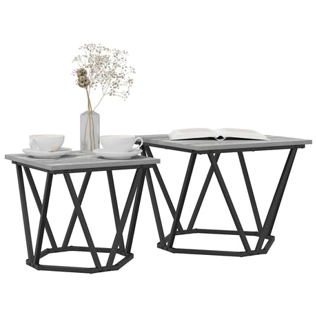 Vidaxl bijzettafelset 2 st grijs sonoma 50 x 50 x 40 cm