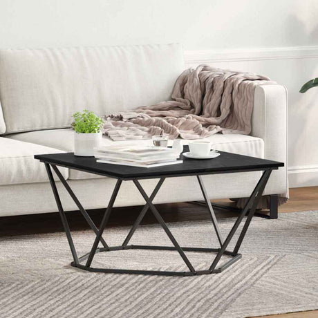 Vidaxl salontafel zwart eiken 80 x 80 x 45 cm engineered hout en staal