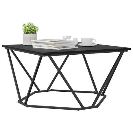 Vidaxl salontafel zwart eiken 80 x 80 x 45 cm engineered hout en staal