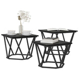Vidaxl salontafel 3 st zwart eiken 50 x 50 x 40 cm