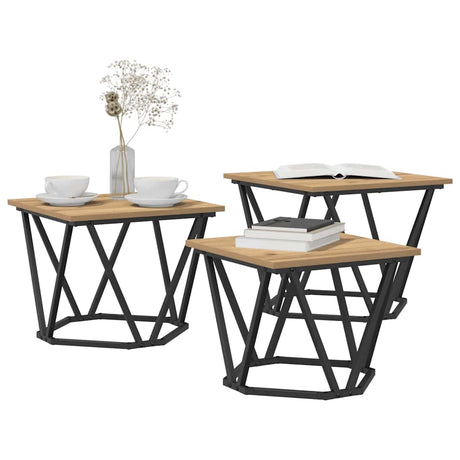Vidaxl salontafel 3 st artisan eiken 50 x 50 x 40 cm