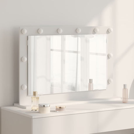 Vidaxl schmink spiegel wit 80 x 15 x 18 cm glas en hout met kunststof