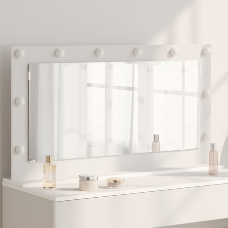 Vidaxl schmink spiegel wit 100 x 55 x 18 cm glas en hout met kunststof