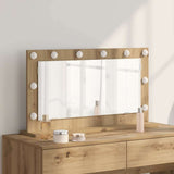 Vidaxl schmink spiegel artisan eiken 80 x 45 x 18 cm rechthoekig