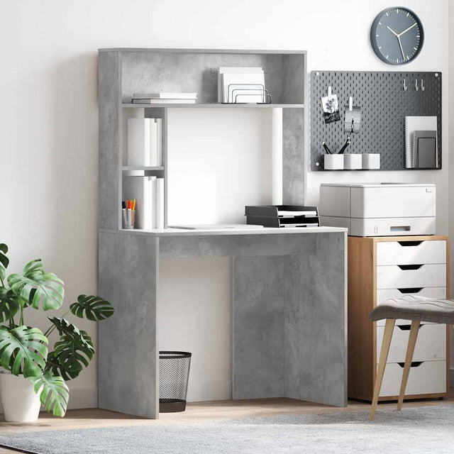 Vidaxl bureau beton grijs 91 x 50 x 149 cm bewerkt hout