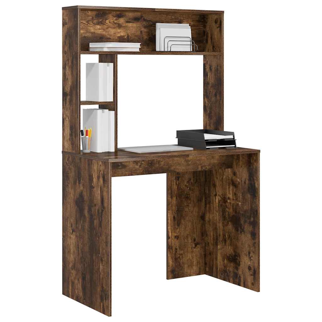 Vidaxl bureau gerookt eiken 91 x 50 x 149 cm bewerkt hout