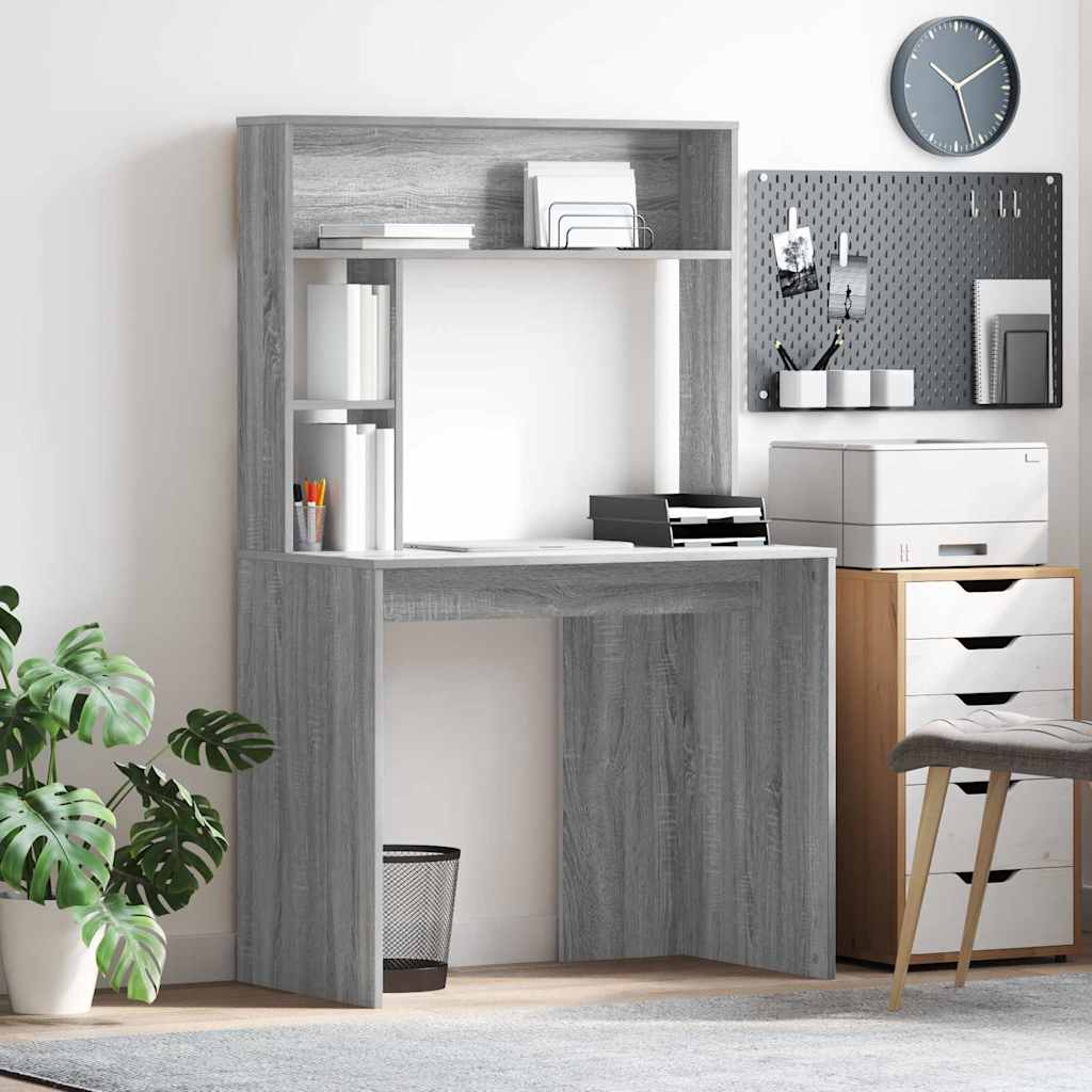 Vidaxl bureau grijs sonoma 91 x 50 x 149 cm bewerkt hout