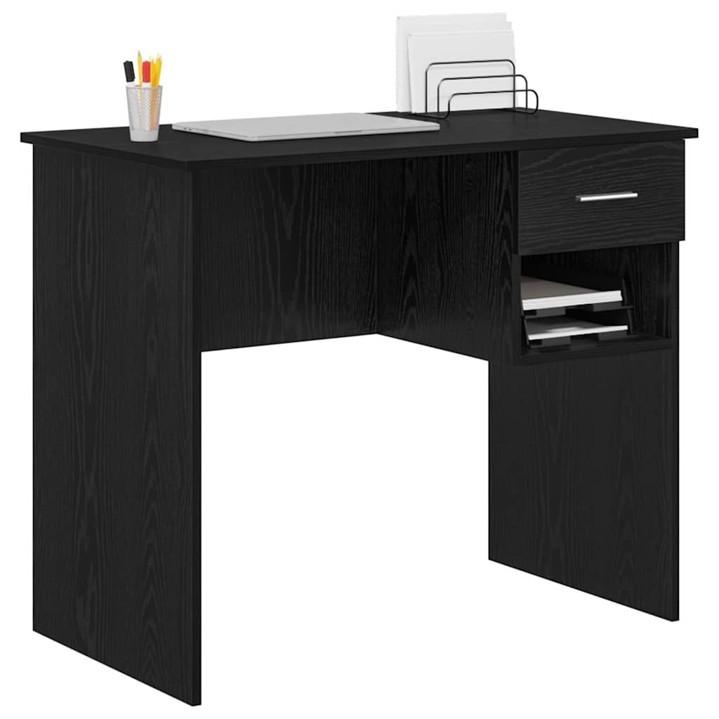 Vidaxl bureau zwart eiken 90 x 49 x 75 cm bewerkt hout