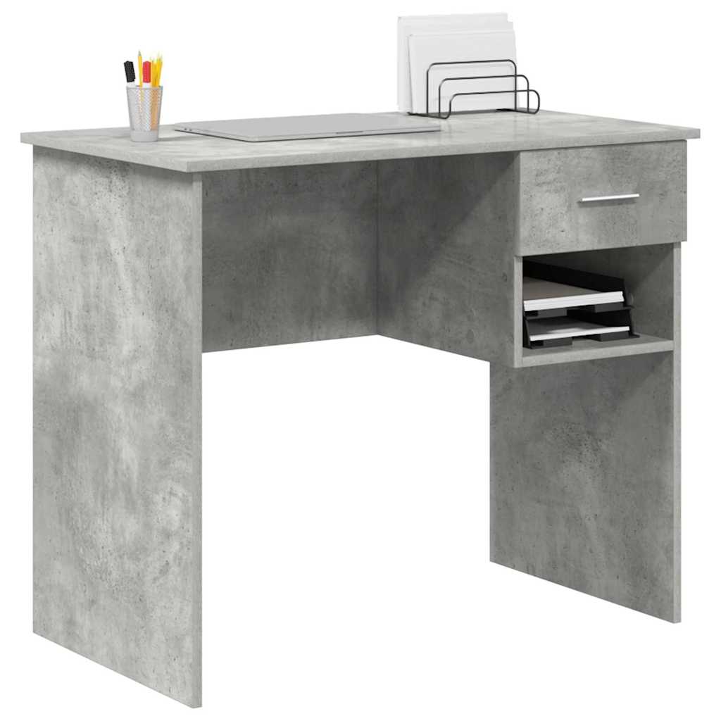 Vidaxl bureau beton grijs 90 x 49 x 75 cm bewerkt hout