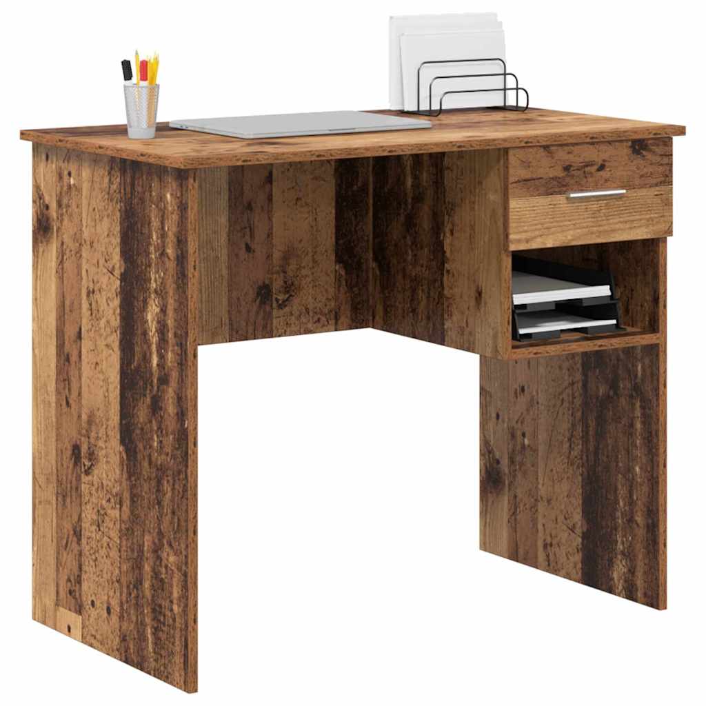 Vidaxl bureau oud hout 90 x 49 x 75 cm bewerkt hout