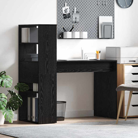 Vidaxl bureau zwart eiken bewerkt hout 113 x 54 x 120 cm