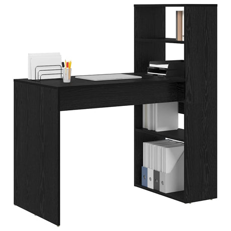 Vidaxl bureau zwart eiken bewerkt hout 113 x 54 x 120 cm
