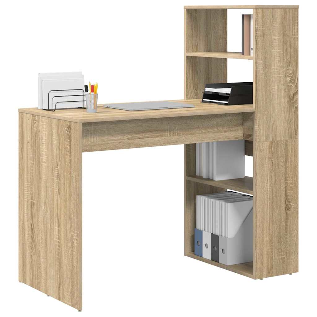 Vidaxl bureau sonoma eiken bewerkt hout 113 x 54 x 120 cm