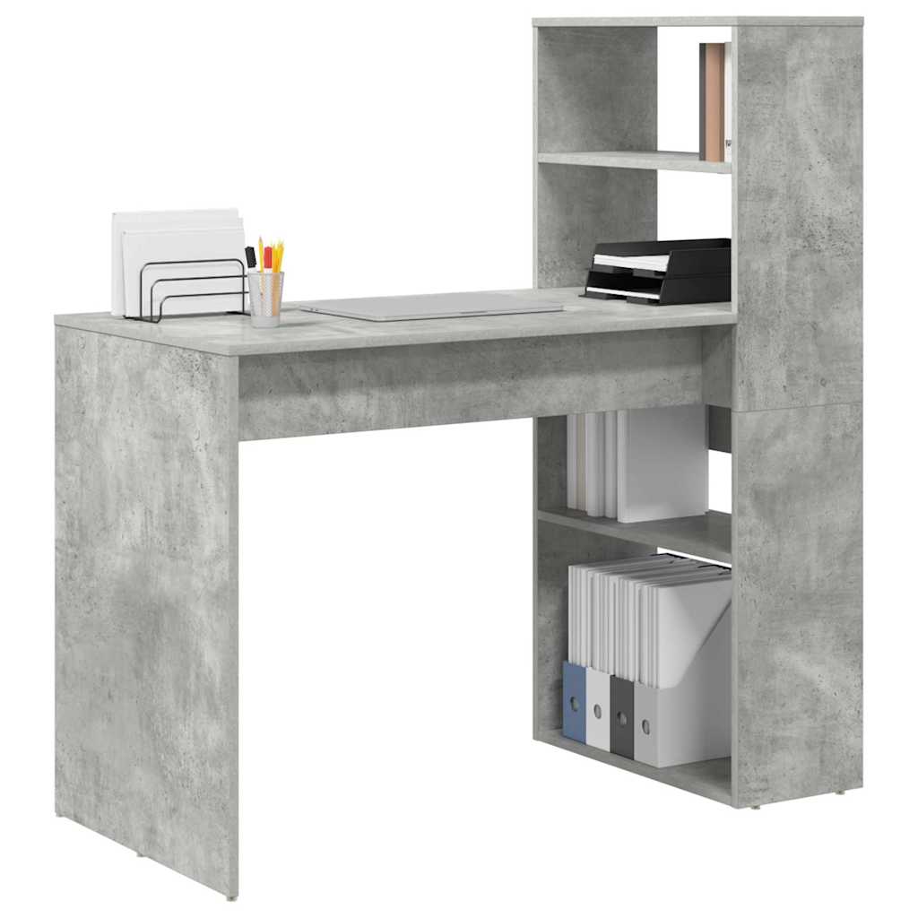 Vidaxl bureau beton grijs bewerkt hout 113 x 54 x 120 cm