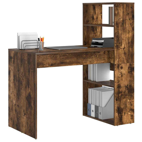Vidaxl bureau gerookt eiken bewerkt hout 113 x 54 x 120 cm