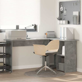 Vidaxl bureau beton grijs 142 x 102 x 73 cm bewerkt hout