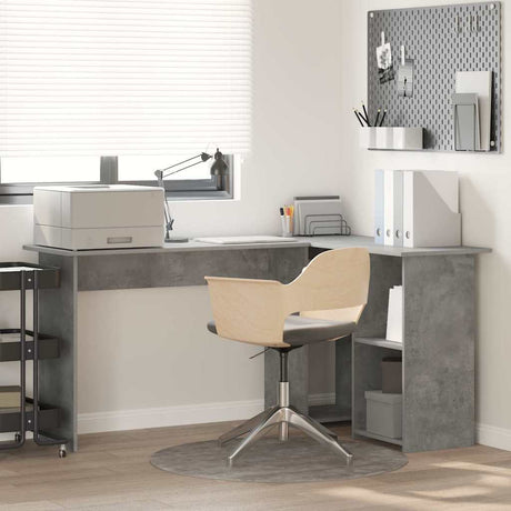 Vidaxl bureau beton grijs 142 x 102 x 73 cm bewerkt hout