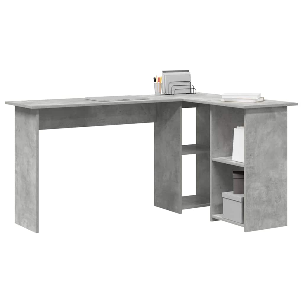 Vidaxl bureau beton grijs 142 x 102 x 73 cm bewerkt hout