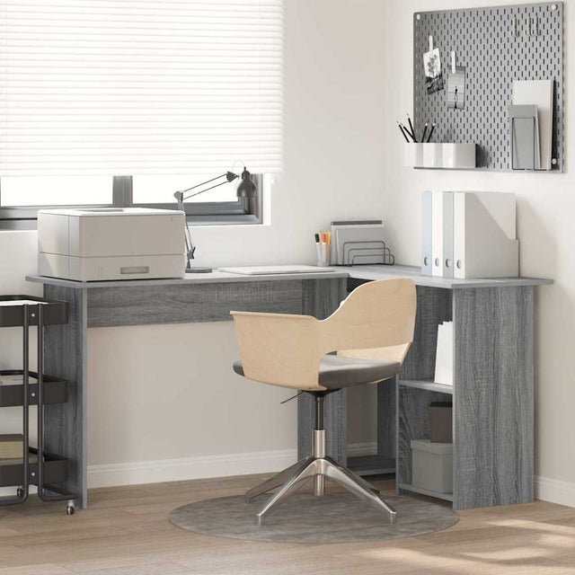 Vidaxl bureau grijs sonoma 142 x 102 x 73 cm bewerkt hout